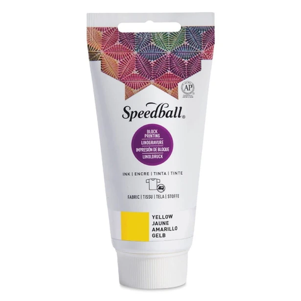 3575 Yellow, farba do tkanin Block Printing, Speedball, 75 ml