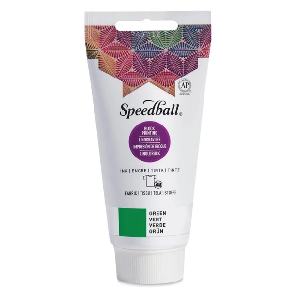 3574 Green, farba do tkanin Block Printing, Speedball, 75 ml