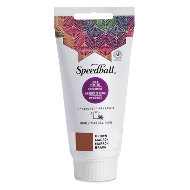 3576 Brown, farba do tkanin Block Printing, Speedball, 75 ml