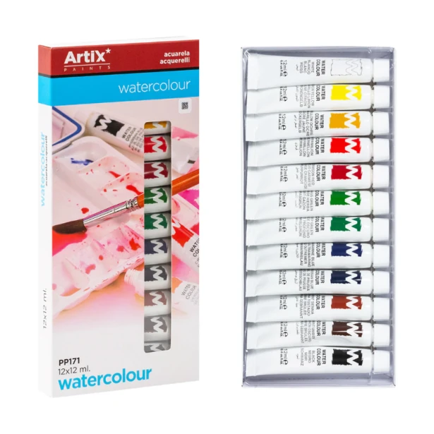 Zestaw farb akwarelowych Artix 12 x 12 ml