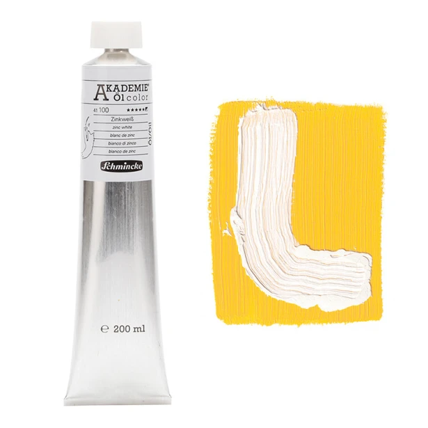 100 Zinc White, farba olejna Akademie Schmincke, 200 ml