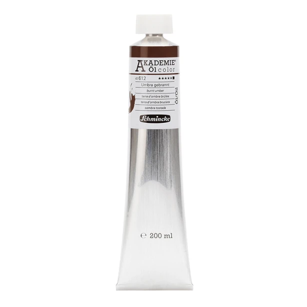 612 Burnt Umber, farba olejna Akademie Schmincke, 200 ml