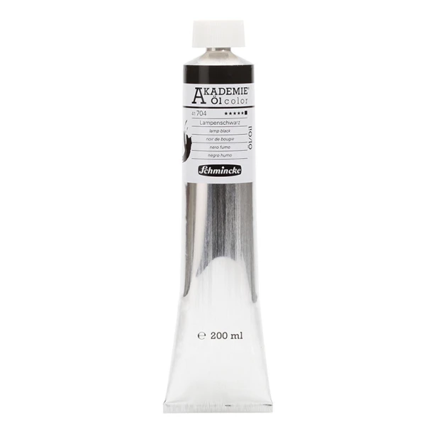 704 Lamp Black, farba olejna Akademie Schmincke, 200 ml