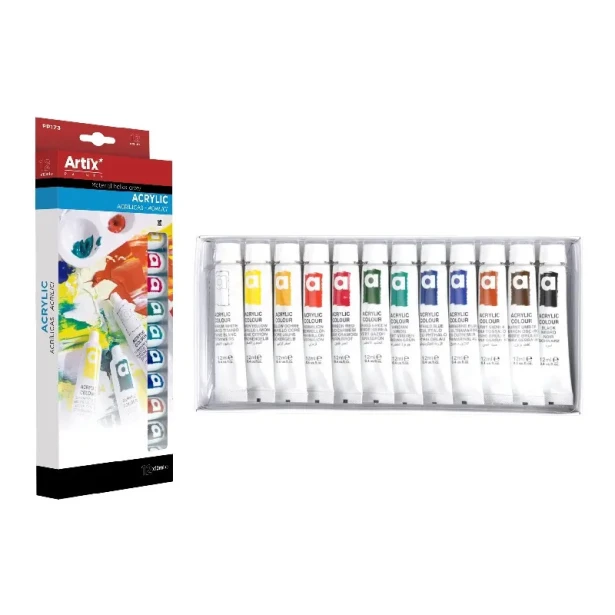 Farby akrylowe Artix, 12 x 12 ml