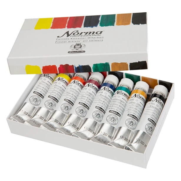 Farby olejne Norma Professional, zestaw 8 x 20 ml