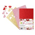 Naklejki piankowe, Brokat Hearts, Happy Color A5