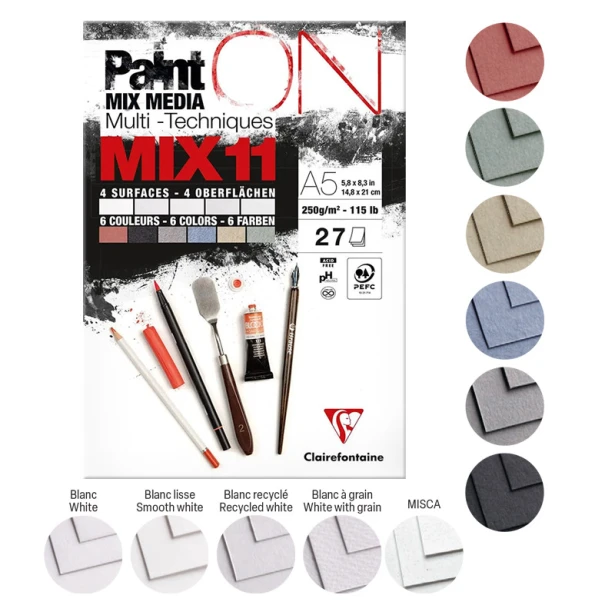 Paint ON MIX11, blok mix media A5, Clairefontaine