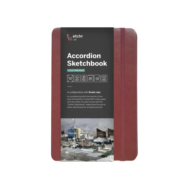 Szkicownik Accordion Sketchbook Etchr CP, 230 g/m, 13 x 21 cm