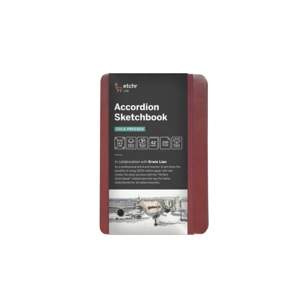 Szkicownik Accordion Sketchbook Etchr CP, 230 g/m, 9.5 x 14.5 cm
