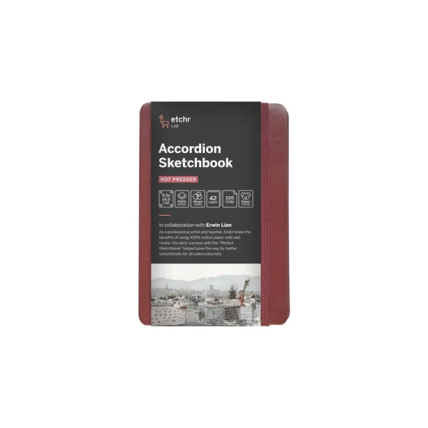 Szkicownik Accordion Sketchbook Etchr HP, 220 g/m, 9.5 x 14.5 cm