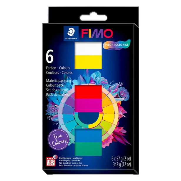 True Colours Fimo Professional, 6 x 57 g