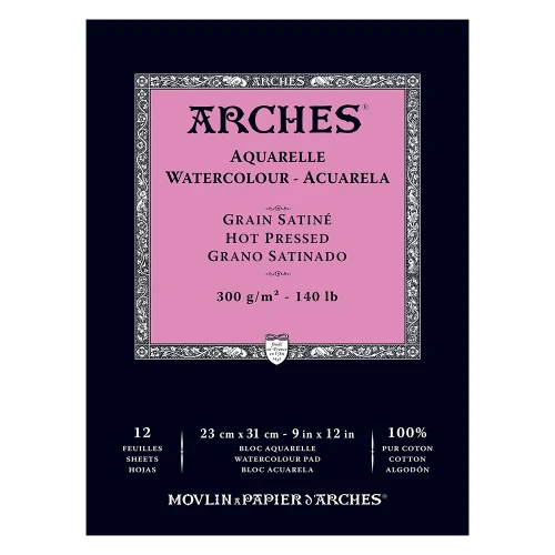 ARCHES WATERCOLOUR HOT PRESSED 300G 23X31CM.webp