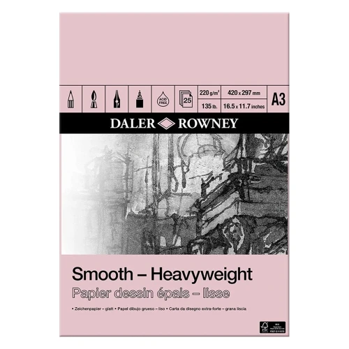 blok rysunkowy Smooth HeavyWeight Daler Rowney Smooth A3