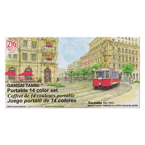 zestaw farb akwarelowych Gansai 14 kolorów
