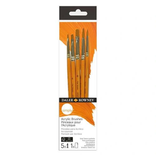 pędzle syntetyczne gold taklon simply daler rowney