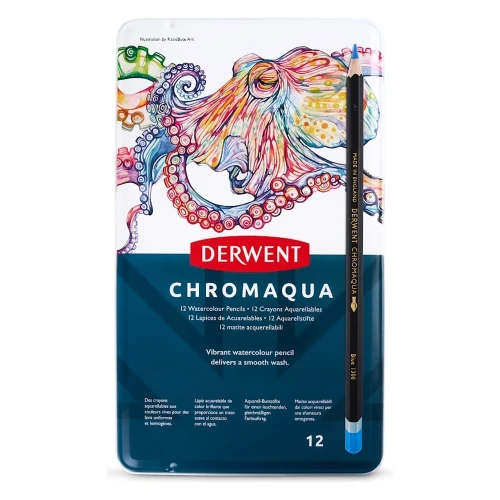 kredki akwarelowe Derwent Chromaqua 12 kolorów