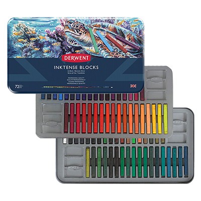 Tusz w sztabach Inktense Blocks, Derwent, 72 kolory