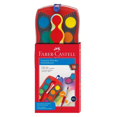 Farby  wodne Connector, Faber-Castell, 12 kol. + akcesoria