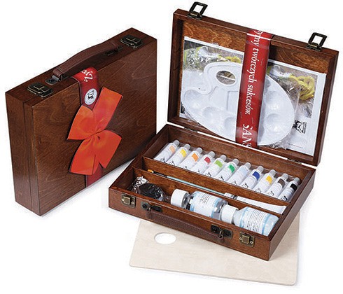 Farby akrylowe Colours, zestaw w drewnianej kasecie, 10 x 20ml