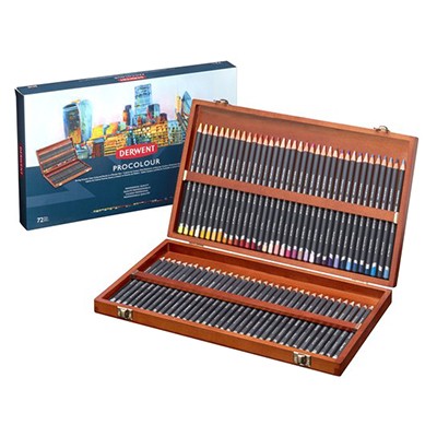 Kredki rysunkowe Procolour, Derwent, 72 kolory, kaseta drewniana