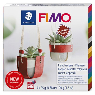 Modelina Fimo Leather, Plant Hangers, 4 x 25 g