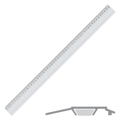 Aluminiowa linijka biurowa z gumą 50 cm, Leniar