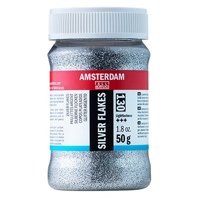 130 Silver, sypki brokat Talens Amsterdam, 50 g