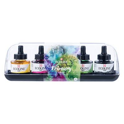 Płynne farby akwarelowe Ecoline Primary, Talens, 5 x 30ml